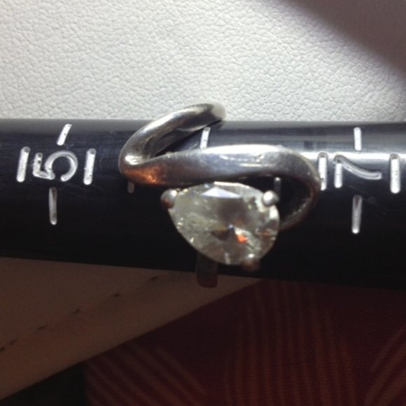 Pear Cut CZ 925 Silver Ring - Picture 9 of 12